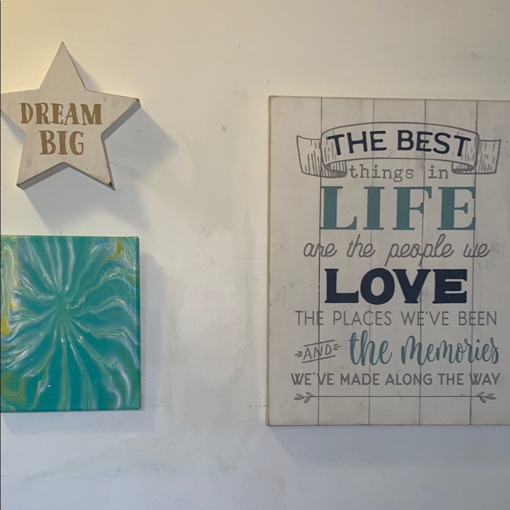 Inspirational Wall Art Set - White, Green, and Blue